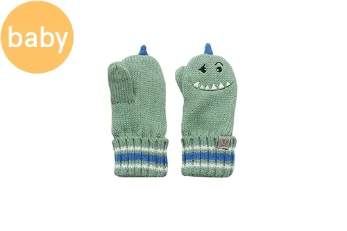 Baby Knitted Mittens – Dino