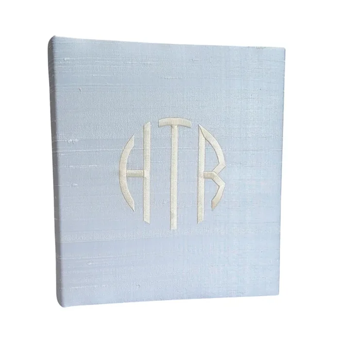 Baby Memory Book – Blue Silk (w/o Bow)
