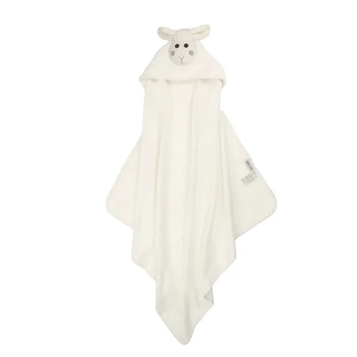 Baby Plush Terry Hooded Bath Towel – Lucky The Lamb **pre-order (orders Will Ship In Full Early March ’25)**