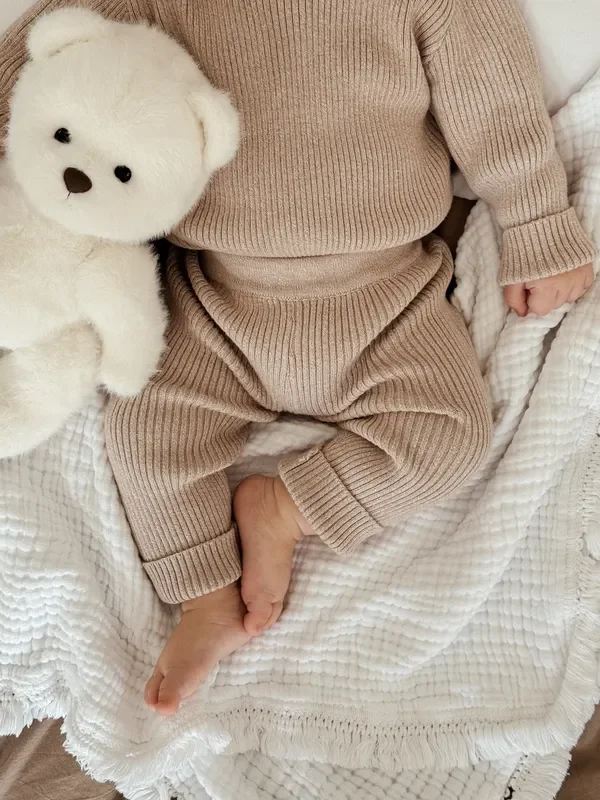 Baby Rib Leggings – Heather Beige