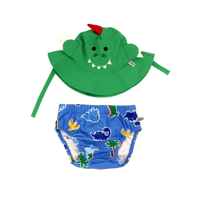 Baby Swim Diaper & Sun Hat Set – Devin The Dino & Friends **pre-order (orders Will Ship In Full Early March ’25)**