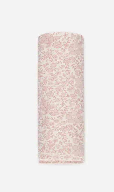 Bamboo baby swaddle blanket || pink blossom