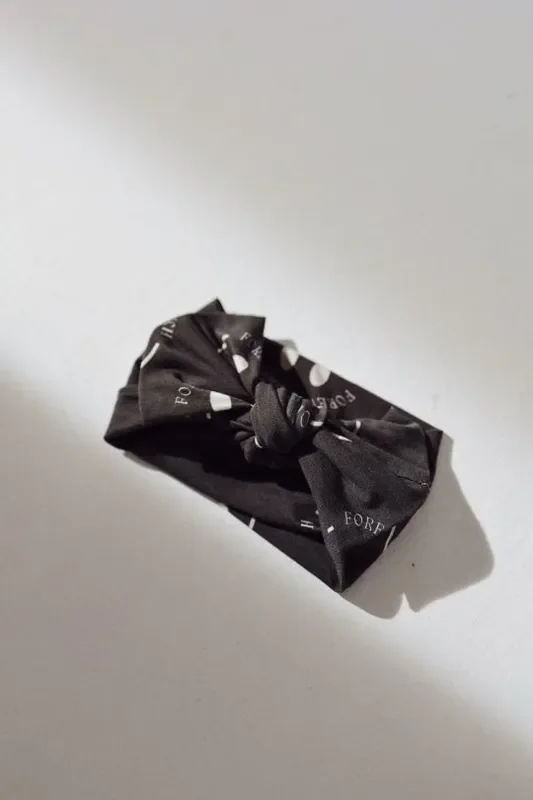 Bamboo Head Wrap | Charcoal & White Ff Smile