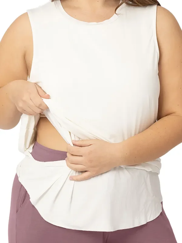 Bamboo Maternity & Nursing Tank | White