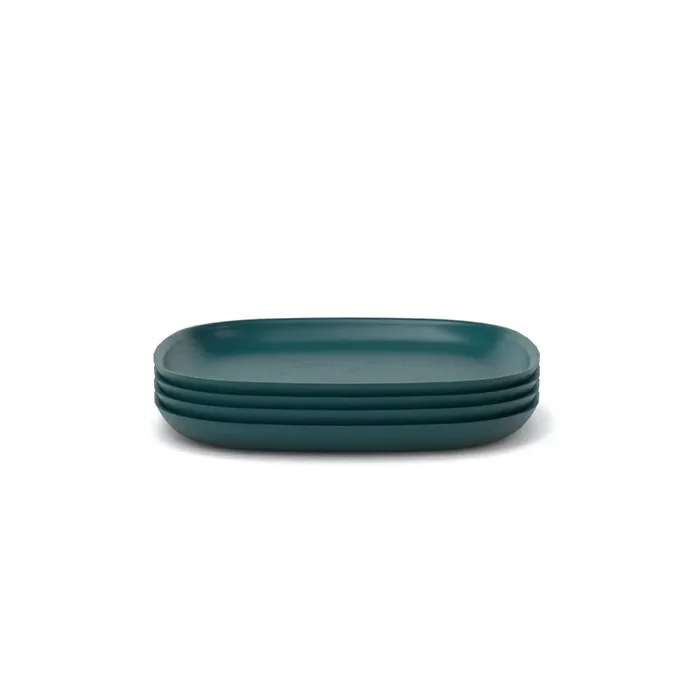 Bamboo Medium Plate – 4 Piece Set – Blue Abyss