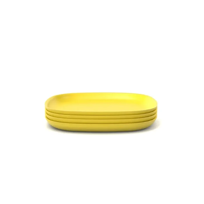Bamboo Medium Plate – 4 Piece Set – Lemon
