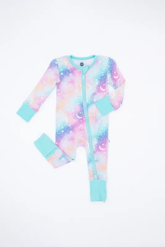 Bamboo One Piece Zip Pajama – Astra Ombre Stars