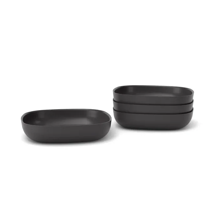 Bamboo Pasta Bowl – 4 Piece Set – Black