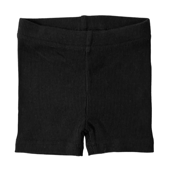 Bamboo Ribbed Biker Shorts – Black