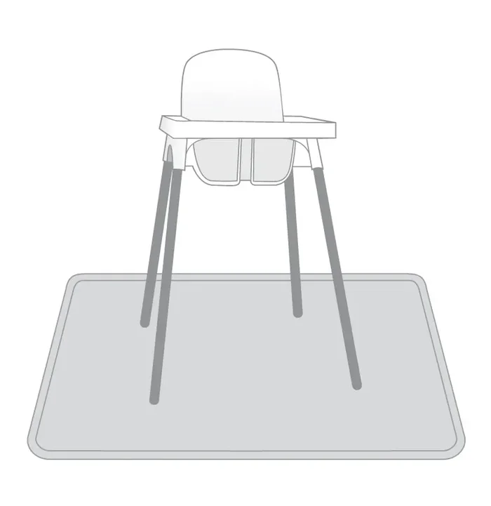 BapronBaby Solid Light Gray Minimalist Splash Mat