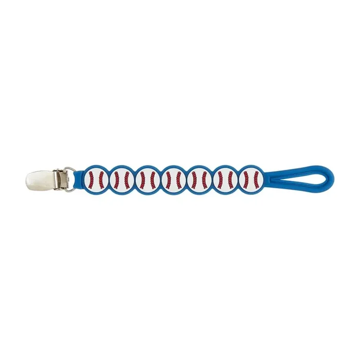Baseball Silicone Pacifier Clip