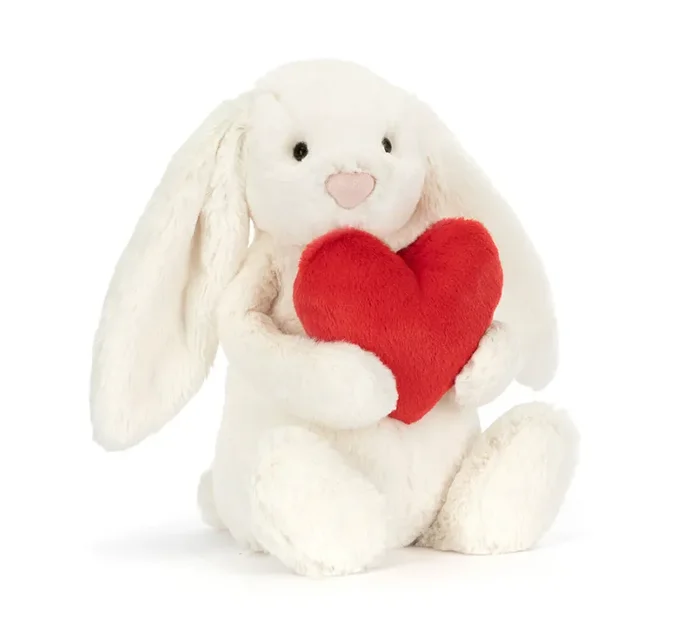 Bashful Red Love Heart Bunny | Medium
