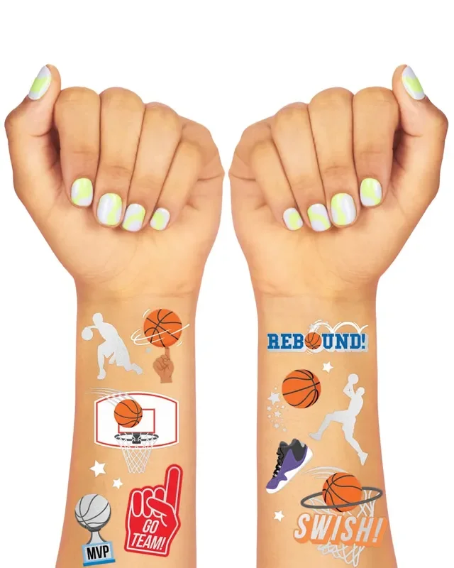 Basketball Tats – 58 Foil Temporary Tattoos