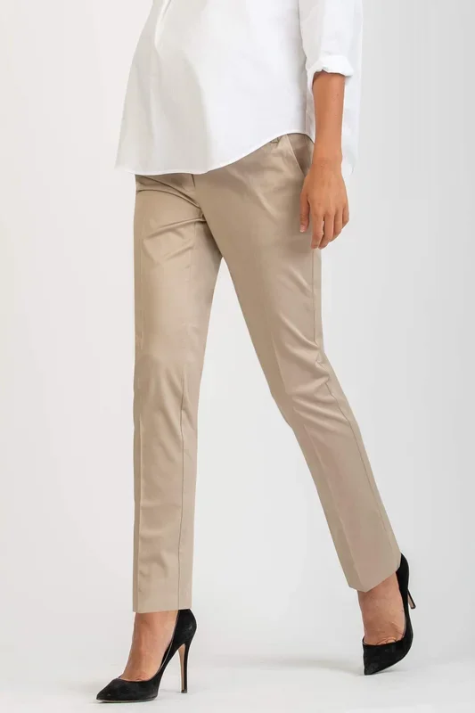 Baumwoll-Satin Umstandshose beige