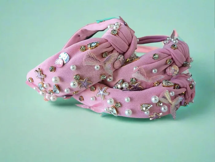 Beaded Headband – Mermaid (Pink)