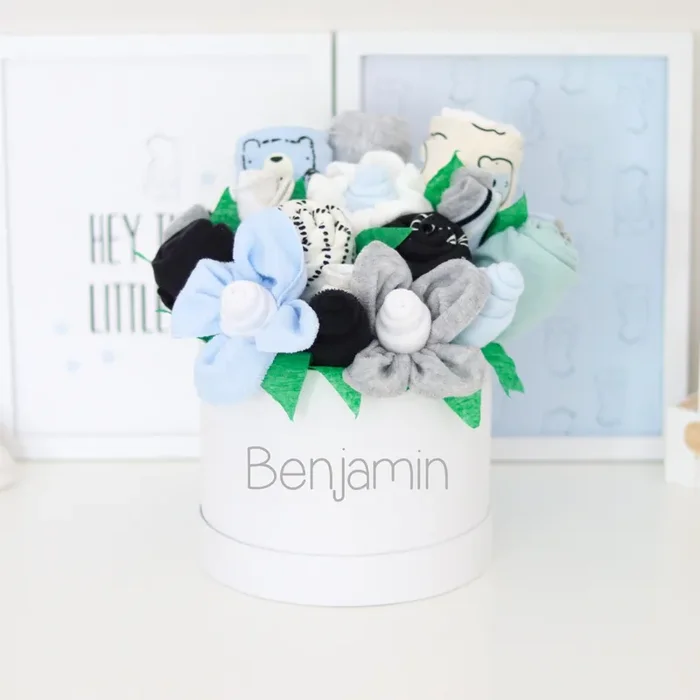 Bear Cub Baby Boy Gift Box Bouquets