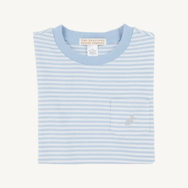Beaufort Bonnet Carter Striped Crewneck Beale Street Blue Worth Ave. White