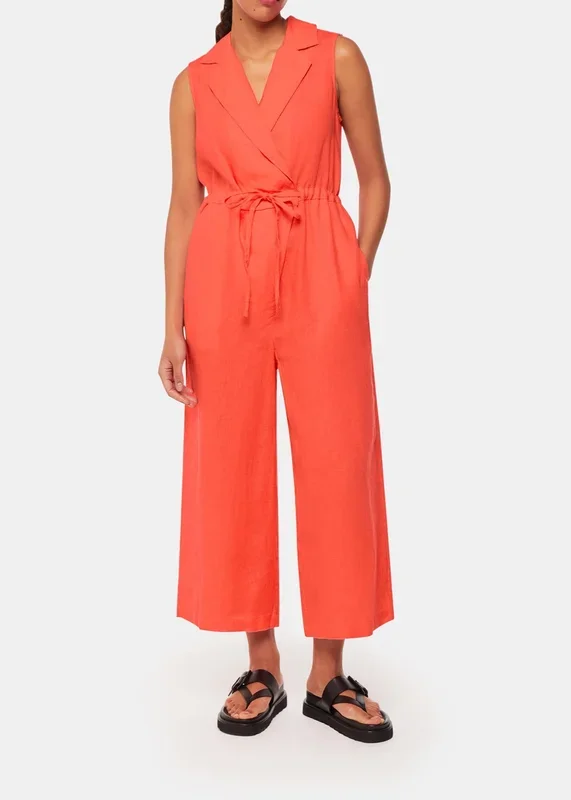 Bella Linen Wrap Jumpsuit