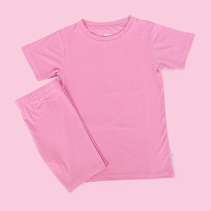Bella Pink Rib Dream Short Set