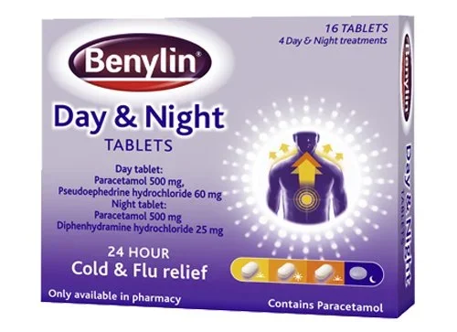 Benylin Day & Night Tablets – 16 Pack