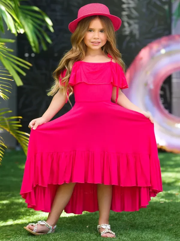 Berry Bliss Hi-Lo Ruffle Dress