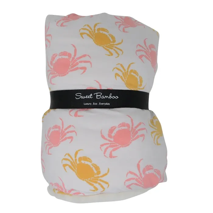 Big Kid Fur Blanket – 60 X 40 – Pink Crabs