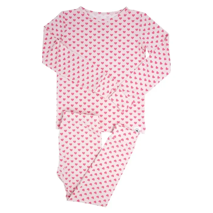 Big Kid Pajama – Pink Hearts
