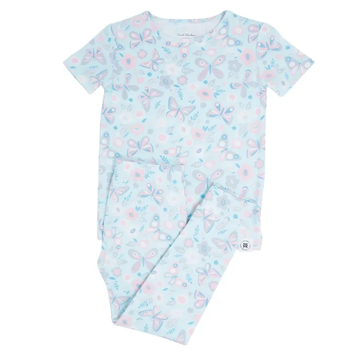 Big Kid Pajama S/s – Butterfly Aqua