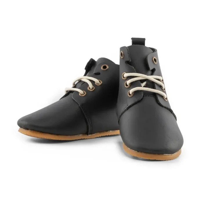 Black – High Top Oxfords – Hard Sole