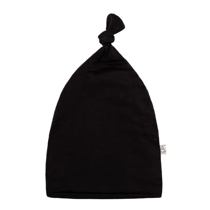 Black | Bamboo Newborn Baby Knotted Hat