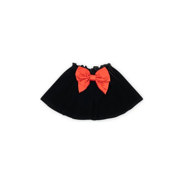 Black Velvet Skirt w/Red Bow