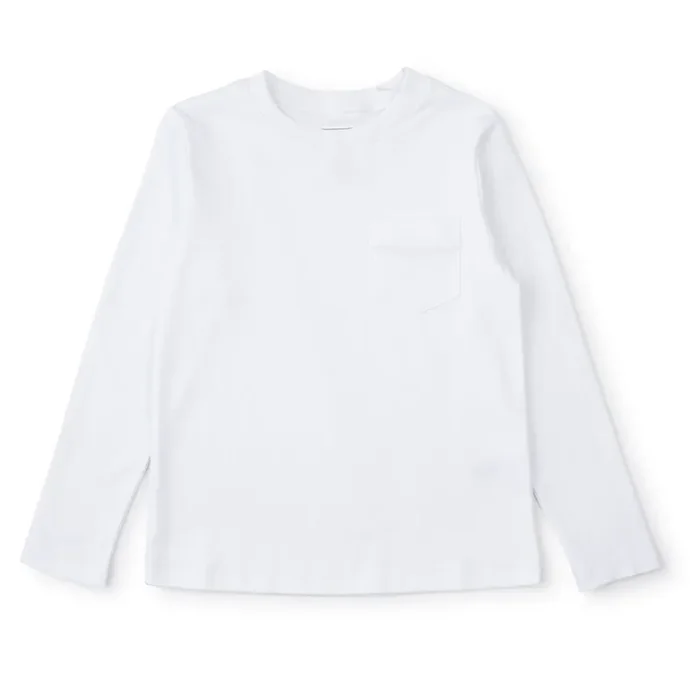 Blake Boys’ Longsleeve Pocket T-shirt – White
