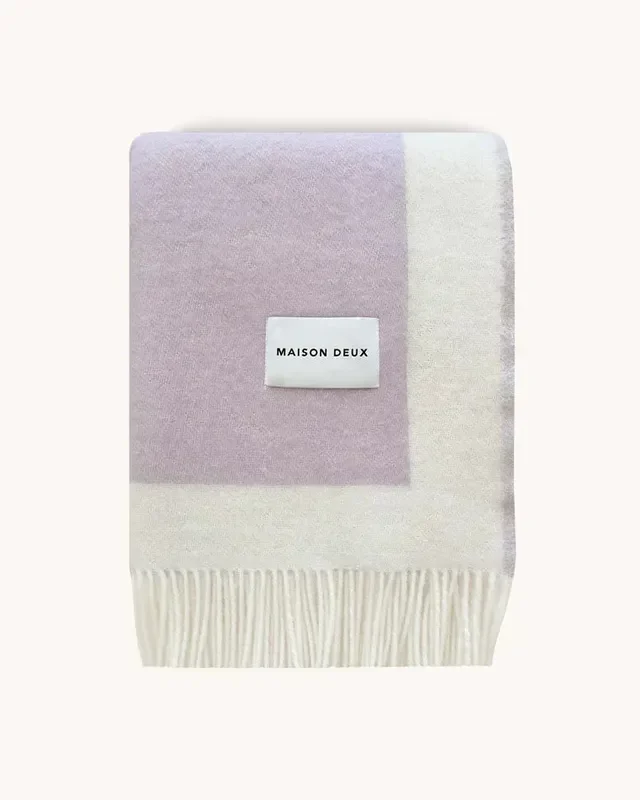 Blanket Color Block No. 1 Lilac / Yellow And Orange 4.25 X 6.5 Ft