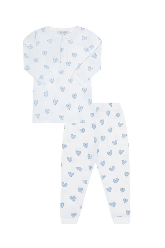 Blue Heart Print Unisex Pajama