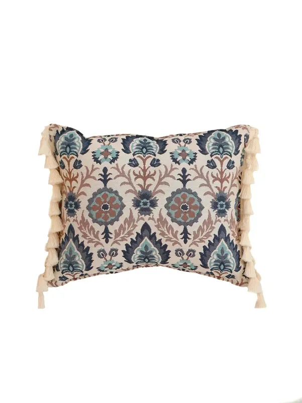 Blue Iris In Istanbul – Pillow With Fringe