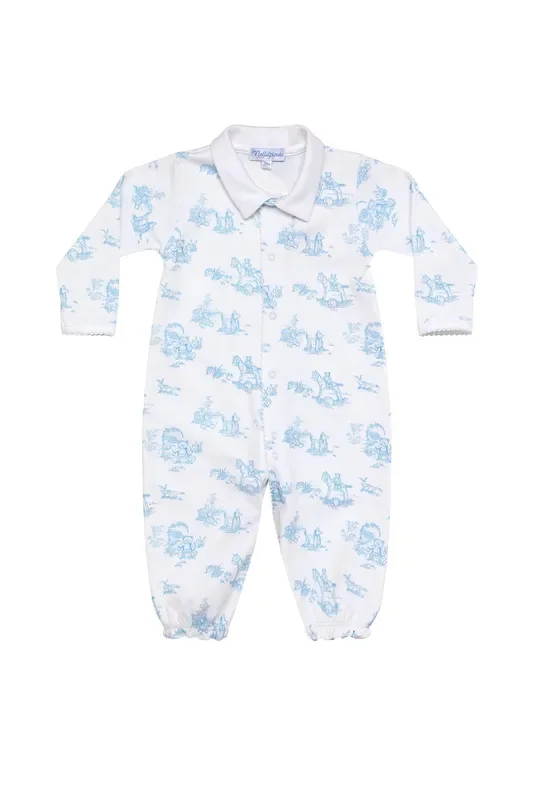 Blue Toile Baby Converter Gown