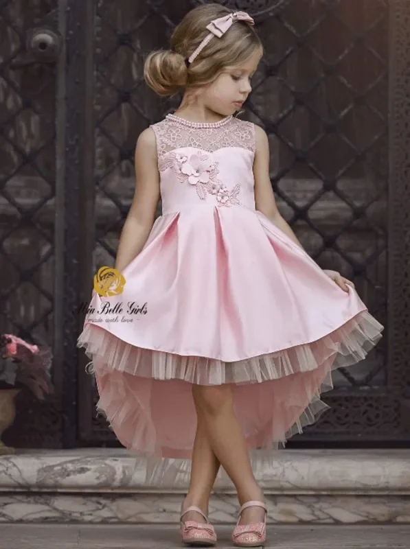 Blush Beauty Lace & Tulle Hi-Lo Dress