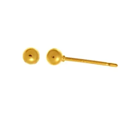 Boma Sterling Silver 14Kt Gold Plated 3MM Ball Post Earring