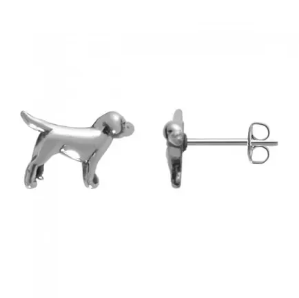 Boma Sterling Silver Lab Dog Stud Earring