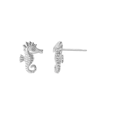 Boma Sterling Silver Seahorse Stud Earrings