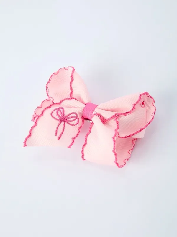 Bow Embroidered Girls Hairpin 4.1 Inches