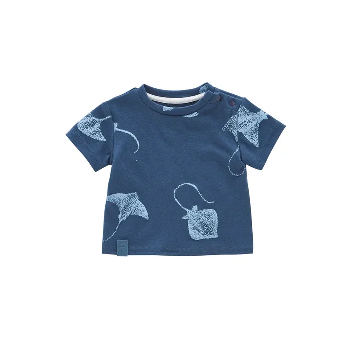 Boxy T-shirt With All Over Print | Navy