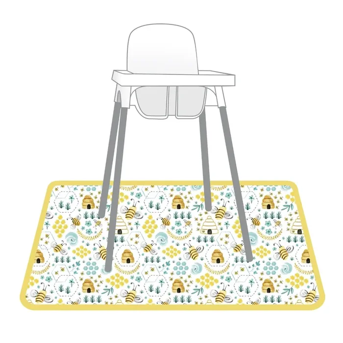 Busy Bees Splash Mat – A Waterproof Catch-all For Highchair Spills And More!