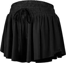 Butterfly flowy shorts black
