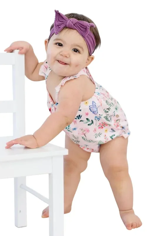 Butterfly Meadows Ruffle Cross Back Romper