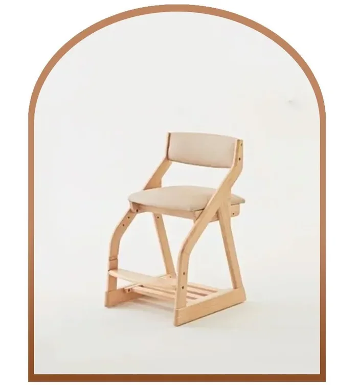 Calla Adjustable Solid Wood Chair for Kids – 4 Height Settings, Easy-to-Clean Fabric