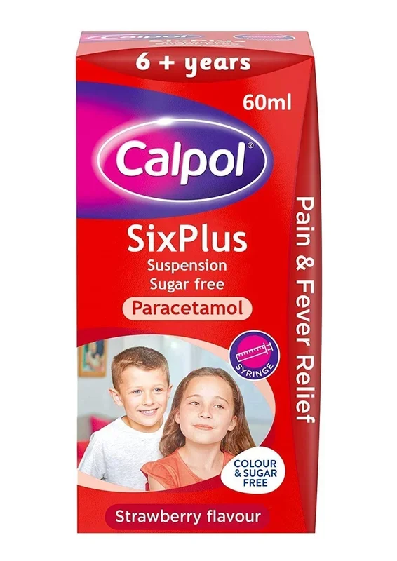 Calpol Six Plus Strawberry Sugar Free 60ml