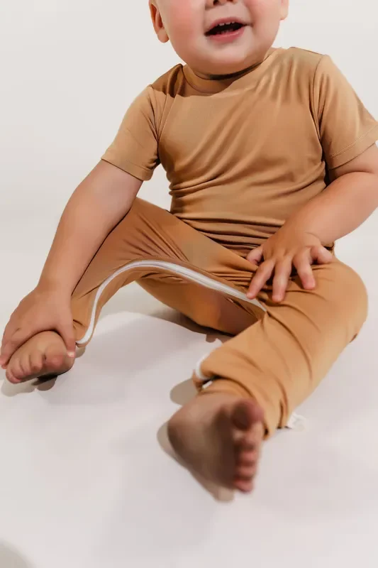 Camel Bamboo Lyocell Zip Romper
