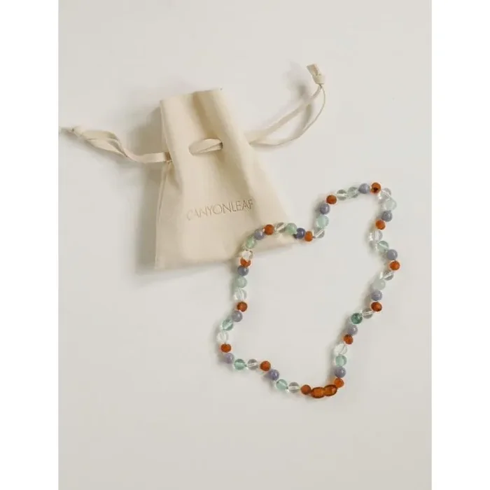 Canyonleaf Baltic Sea Amber + Natural Gemstone Beaded Necklace