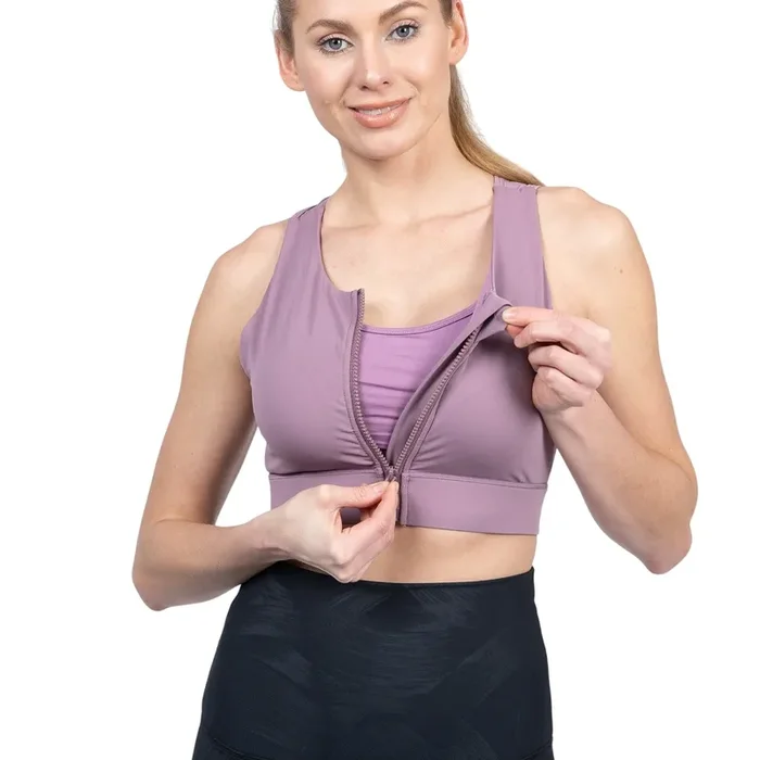 Capucine 2 – High Neck High Support Nursing & Hands Free Pumping Sports Bra (lavender Smoke)